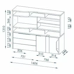 Maja Möbel Aktenregal eDJUST - Hochglanz Weiß / Eiche Sonoma Dekor - Schublade rechts -Buromobel Verkaufe 1000170555 190423 11482600160 GALLERYIMAGES P000000001000170555