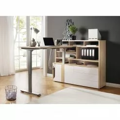 Maja Möbel Aktenregal eDJUST - Hochglanz Weiß / Eiche Sonoma Dekor - Schublade rechts -Buromobel Verkaufe 1000170555 190513 15362600020 MOOD GALLERYIMAGES P000000001000170555 mood