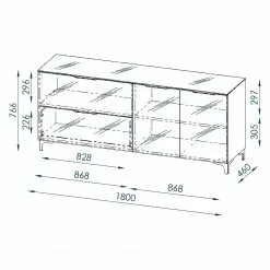 Maja Möbel Sideboard Shino II - Glas Weiß / Eiche Riviera Dekor -Buromobel Verkaufe 1000170608 190418 12393400067 GALLERYIMAGES P000000001000170608