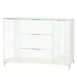 Maja Möbel Sideboard Shino IV - Glas Weiß / Weiß