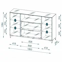 Maja Möbel Sideboard Shino IV - Glas Weiß / Weiß -Buromobel Verkaufe 1000170646 190418 12394300204 GALLERYIMAGES P000000001000170646