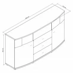 Loftscape Sideboard Mury - Hochglanz Weiß / Anthrazit -Buromobel Verkaufe 1000171334 190424 07575900112 GALLERYIMAGES P000000001000171334