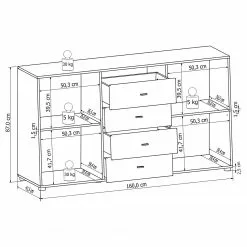 Loftscape Sideboard Moitin - Hochglanz Schwarz / Schwarz -Buromobel Verkaufe 1000171362 190424 07580600334 GALLERYIMAGES P000000001000171362