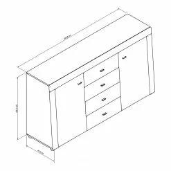 Loftscape Sideboard Moitin - Hochglanz Schwarz / Schwarz -Buromobel Verkaufe 1000171362 190424 07580600335 GALLERYIMAGES P000000001000171362