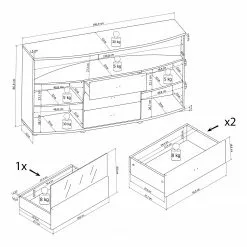 Loftscape Sideboard Jaguare - Hochglanz Weiß / Eiche Ribbeck Dekor -Buromobel Verkaufe 1000171366 191211 13361400003 SKETCH DETAILS P000000001000171366 sketch