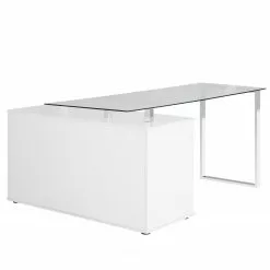 Maja Möbel Schreibtisch Hjerm - Hochglanz Weiß / Matt Weiß -Buromobel Verkaufe 1000172792 190510 08430500069 GALLERYIMAGES P000000001000172792