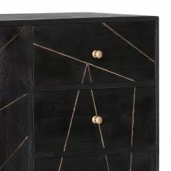 Jack & Alice Sideboard Towa - Akazie massiv / Metall - Schwarz / Gold -Buromobel Verkaufe 1000172965 190503 07493700075 GALLERYIMAGES P000000001000172965
