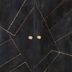 Jack & Alice Sideboard Towa - Akazie massiv / Metall - Schwarz / Gold -Buromobel Verkaufe 1000172965 190503 07493700077 GALLERYIMAGES P000000001000172965