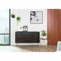 Jack & Alice Sideboard Towa - Akazie massiv / Metall - Schwarz / Gold -Buromobel Verkaufe 1000172965 211019 13182900031 MOOD DETAILS P000000001000172965 mood