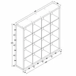 KiYDOO Regal Shelfy II - Eiche Sonoma Dekor - Breite: 158 cm -Buromobel Verkaufe 1000173850 191106 15233200024 SKETCH DETAILS P000000001000173850 sketch