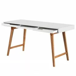 Mørteens Schreibtisch Allerup - Buche teilmassiv - Weiß / Buche -Buromobel Verkaufe 1000175287 190523 15381700003 GALLERYIMAGES P000000001000175287