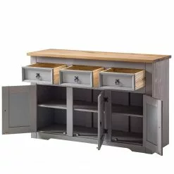 Maison Belfort Sideboard Finca Rustica - Kiefer massiv - Kiefer Grau -Buromobel Verkaufe 1000178029 200417 12540000004 DETAILS P000000001000178029