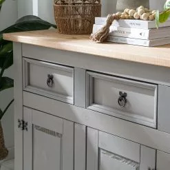 Maison Belfort Sideboard Finca Rustica - Kiefer massiv - Kiefer Grau -Buromobel Verkaufe 1000178029 200511 13145200003 DETAILS P000000001000178029