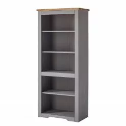 Maison Belfort Bücherregal Finca Rustica - Kiefer massiv - Kiefer Grau