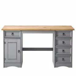 Maison Belfort Schreibtisch Finca Rustica I - Kiefer massiv - Kiefer Grau -Buromobel Verkaufe 1000178057 200422 06411700037 DETAILS P000000001000178057