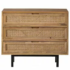 Ars manufacti Kommode Vina I - Mango massiv / Wiener Geflecht - Mango / Schwarz -Buromobel Verkaufe 1000178079 200225 13061300022 DETAILS P000000001000178079