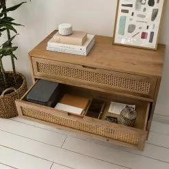 Ars manufacti Kommode Vina I - Mango massiv / Wiener Geflecht - Mango / Schwarz -Buromobel Verkaufe 1000178079 200320 14005100002 DETAILS P000000001000178079