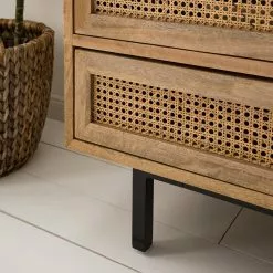 Ars manufacti Kommode Vina I - Mango massiv / Wiener Geflecht - Mango / Schwarz -Buromobel Verkaufe 1000178079 200320 14005500005 DETAILS P000000001000178079