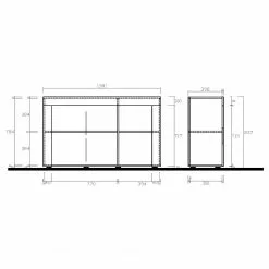 LC Spa Sideboard Easy I - Hochglanz Weiß -Buromobel Verkaufe 1000178263 190807 07483700008 SKETCH DETAILS P000000001000178263 sketch