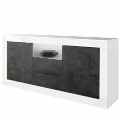 LC Spa Sideboard Urbino I - Dunkelgrau / Weiß