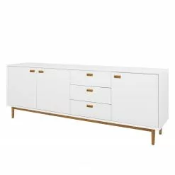 Tenzo Sideboard Svea III - Weiß / Eiche Dekor