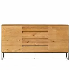 Ars Natura Sideboard Nozza II - Echtholzfurnier - Eiche / Schwarz -Buromobel Verkaufe 1000182814 200214 14501800002 DETAILS P000000001000182814