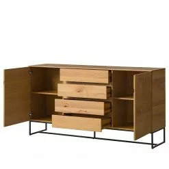 Ars Natura Sideboard Nozza II - Echtholzfurnier - Eiche / Schwarz -Buromobel Verkaufe 1000182814 200214 14501800004 DETAILS P000000001000182814