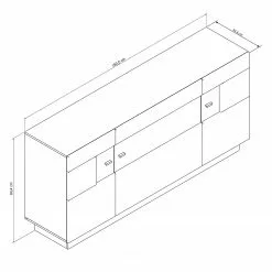 Fredriks Sideboard Bylas - Hochglanz Weiß -Buromobel Verkaufe 1000186228 190916 07213500005 SKETCH DETAILS P000000001000186228 sketch