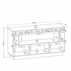 Fredriks Sideboard Bylas - Hochglanz Weiß -Buromobel Verkaufe 1000186228 190916 07213500006 SKETCH DETAILS P000000001000186228 sketch