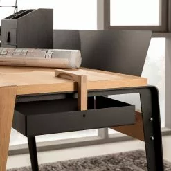 GWINNER Schreibtisch Style - Eiche massiv / Metall - Eiche / Anthrazit 9 GWINNER Schreibtisch Style - Eiche massiv / Metall - Eiche / Anthrazit -Buromobel Verkaufe 1000188730 190926 06090500050 DETAILS P000000001000188730