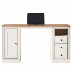 Maison Belfort Schreibtisch Lillehammer - Kiefer massiv - Kiefer Weiß / Kiefer Honig -Buromobel Verkaufe 1000188926 200218 06185000014 DETAILS P000000001000188926