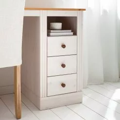 Maison Belfort Schreibtisch Lillehammer - Kiefer massiv - Kiefer Weiß / Kiefer Honig -Buromobel Verkaufe 1000188926 200529 13380000004 DETAILS P000000001000188926