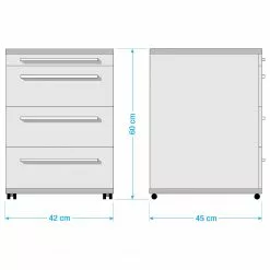 Germania Rollcontainer Eugene - Anthrazit / Nussbaum Dekor -Buromobel Verkaufe 1000189457 211124 0852410000505 SKETCH DETAILS P000000001000189457 sketch