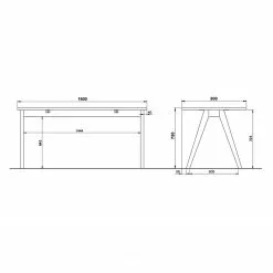 Germania Schreibtisch Svene - Weiß / Eiche Sonoma Dekor -Buromobel Verkaufe 1000189530 191022 12044700044 SKETCH DETAILS P000000001000189530 sketch