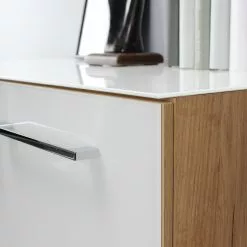 Germania Büroset Monteria IV (2-teilig) - Glas - Weiß / Eiche Navarra Dekor -Buromobel Verkaufe 1000189537 191022 12045300097 DETAILS P000000001000189537