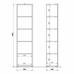 Germania Büroset Monteria III (2-teilig) - Glas - Weiß / Eiche Navarra Dekor -Buromobel Verkaufe 1000189538 191022 12045400103 SKETCH DETAILS P000000001000189538 sketch