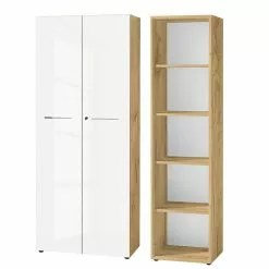 Germania Büroset Monteria III (2-teilig) - Glas - Weiß / Eiche Navarra Dekor -Buromobel Verkaufe 1000189538 210622 10494900001 DETAILS P000000001000189538