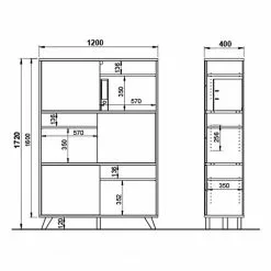 Germania Büroset Svene (3-teilig) - Weiß / Eiche Sonoma Dekor -Buromobel Verkaufe 1000189540 191022 12045700129 SKETCH DETAILS P000000001000189540 sketch