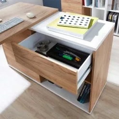 Germania Büroset Lioni I (3-teilig) - Eiche Navarra Dekor / Weiß -Buromobel Verkaufe 1000191082 191016 08103800092 DETAILS P000000001000191082