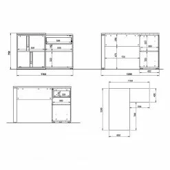 Germania Büroset Lioni I (3-teilig) - Eiche Navarra Dekor / Weiß -Buromobel Verkaufe 1000191082 191016 08103900098 SKETCH DETAILS P000000001000191082 sketch