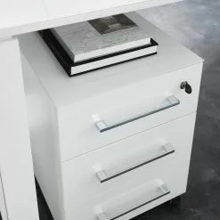 Germania Büroset Monteria V (3-teilig) - Glas - Weiß / Chrom -Buromobel Verkaufe 1000191084 191016 08104200121 DETAILS P000000001000191084