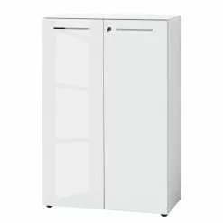 Germania Büroset Monteria V (3-teilig) - Glas - Weiß / Chrom -Buromobel Verkaufe 1000191084 191016 08104200124 DETAILS P000000001000191084