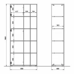 Germania Büroset Lioni V (5-teilig) - Eiche Navarra Dekor / Weiß -Buromobel Verkaufe 1000191085 191016 08104400145 SKETCH DETAILS P000000001000191085 sketch