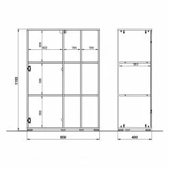 Germania Büroset Lioni V (5-teilig) - Eiche Navarra Dekor / Weiß -Buromobel Verkaufe 1000191085 191016 08104400147 SKETCH DETAILS P000000001000191085 sketch