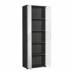 Furnitive Aktenschrank Buzy - Hochglanz Weiß / Anthrazit - Höhe: 182 cm -Buromobel Verkaufe 1000191353 191031 16045900145 DETAILS P000000001000191353