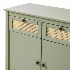 Maison Belfort Sideboard Belleria - Kiefer massiv / Wiener Geflecht - Hellolivgrün -Buromobel Verkaufe 1000193120 200930 16091400005 DETAILS P000000001000193120