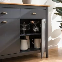 Maison Belfort Sideboard Rivery - Kiefer massiv - Anthrazit -Buromobel Verkaufe 1000193132 200302 15340800007 DETAILS P000000001000193132