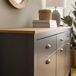 Maison Belfort Sideboard Rivery - Kiefer massiv - Anthrazit -Buromobel Verkaufe 1000193132 200302 15340800008 DETAILS P000000001000193132