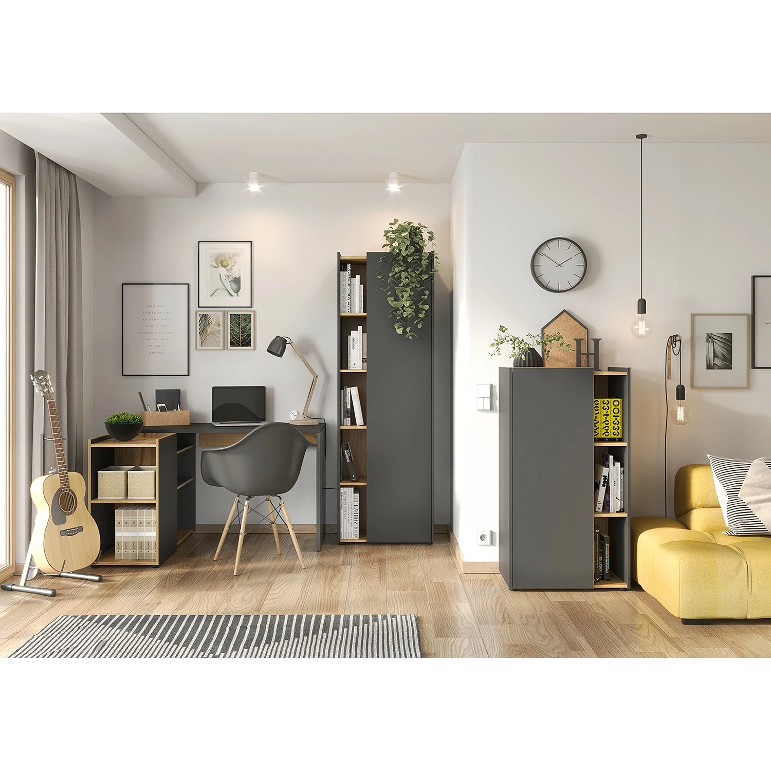 Germania Schreibtisch Austin - Graphit / Navarra Eiche Dekor 4 Germania Schreibtisch Austin - Graphit / Navarra Eiche Dekor – Bild 2