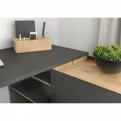 Germania Büroset Austin (2-teilig) - Graphit / Navarra Eiche Dekor -Buromobel Verkaufe 1000197005 191203 06450000106 DETAILS P000000001000197005